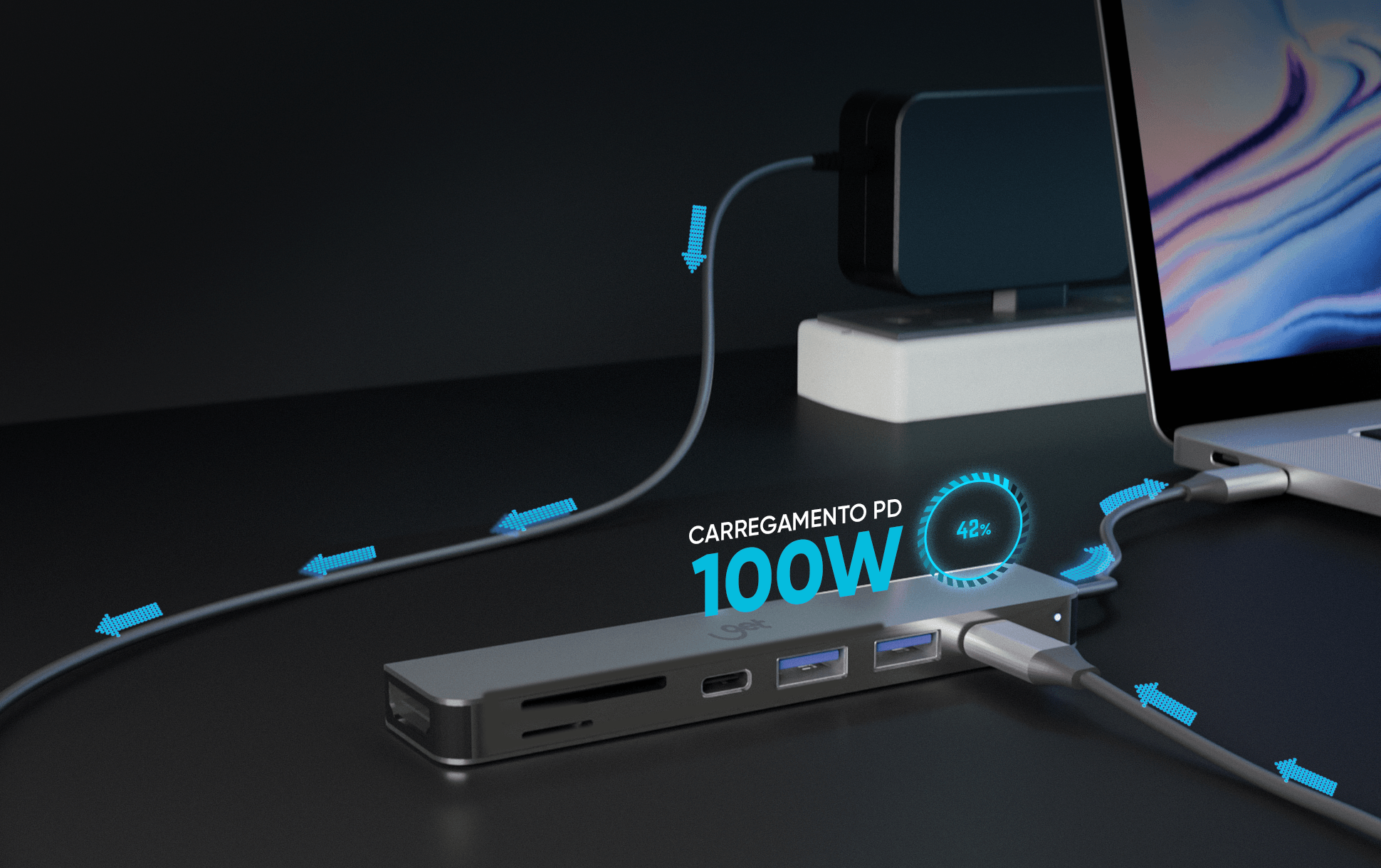 Projeção gigante em uma parede de um auditório.