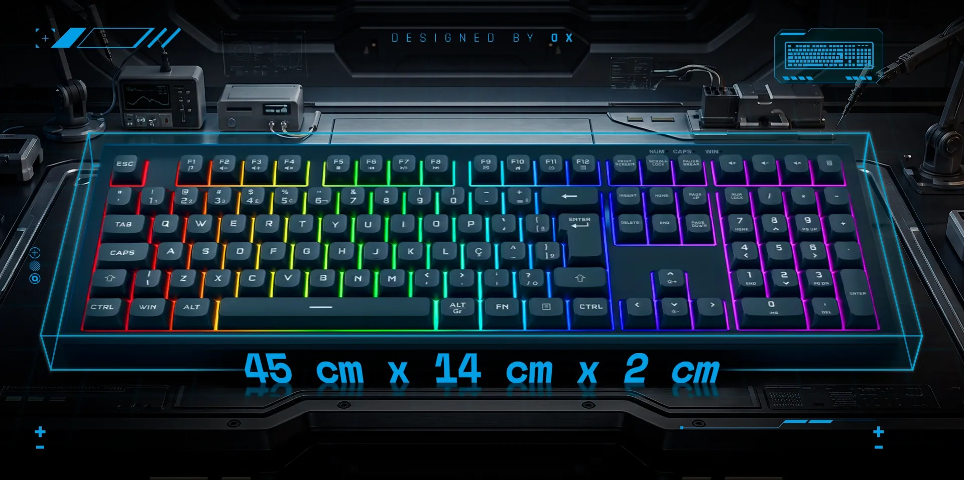 Layout full size do Teclado Gamer Astra