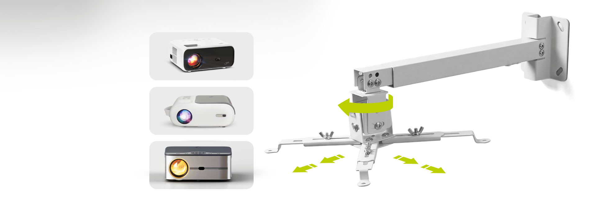 Projetor exibindo uma imagem nítida em uma sala de reuniões iluminada.