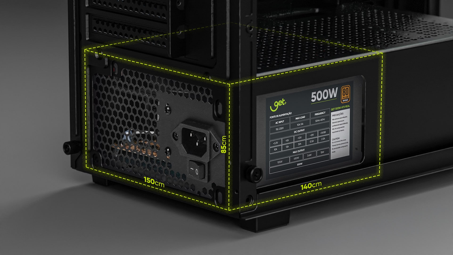 Projetor com várias portas de conexão, como HDMI e USB.