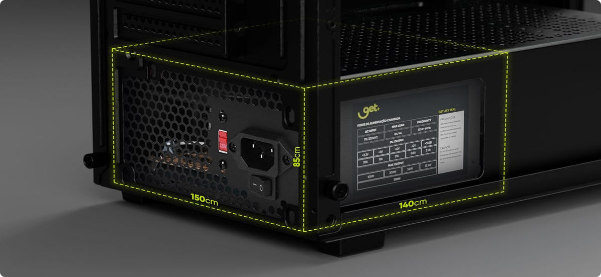 Projetor com várias portas de conexão, como HDMI e USB.