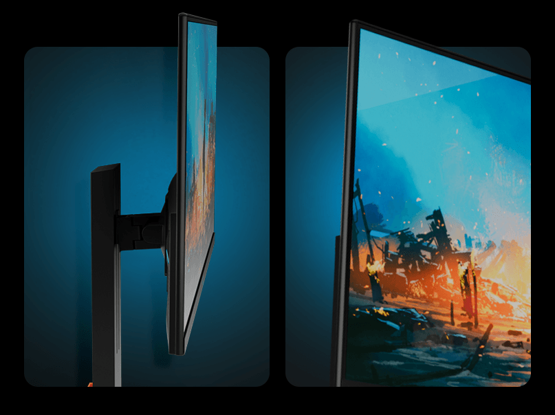 Monitor com bordas extremamente finas.