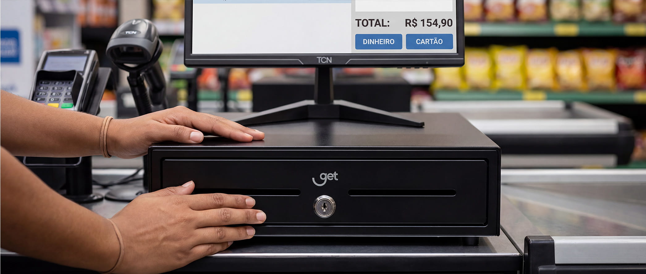 Detalhe da fechadura de segurança