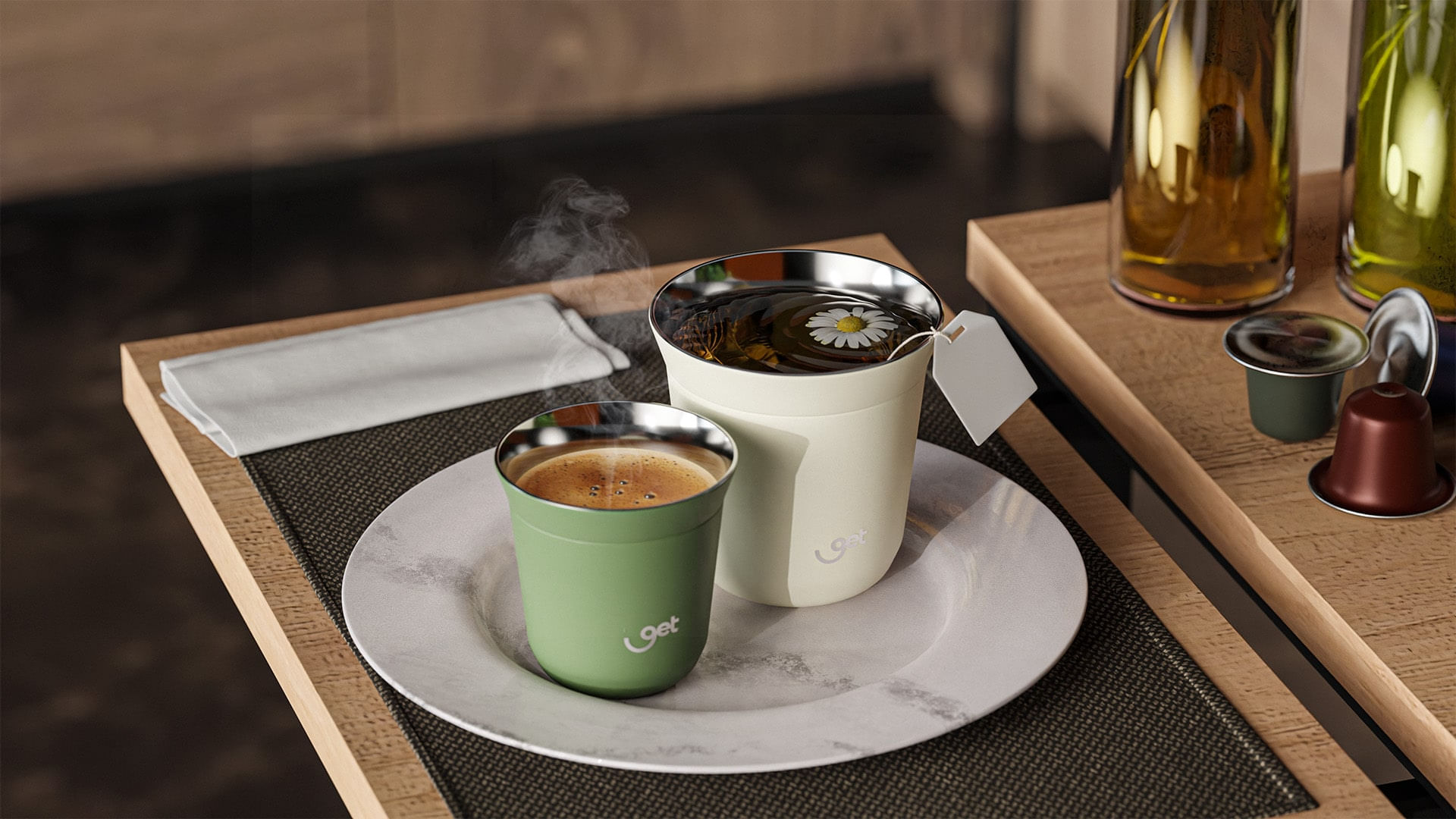 Garrafa térmica em um ambiente de academia, mostrando sua versatilidade.