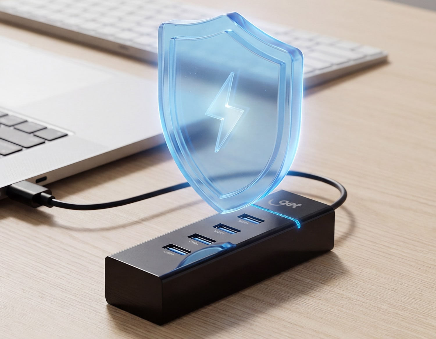 Detalhe do Hub USB