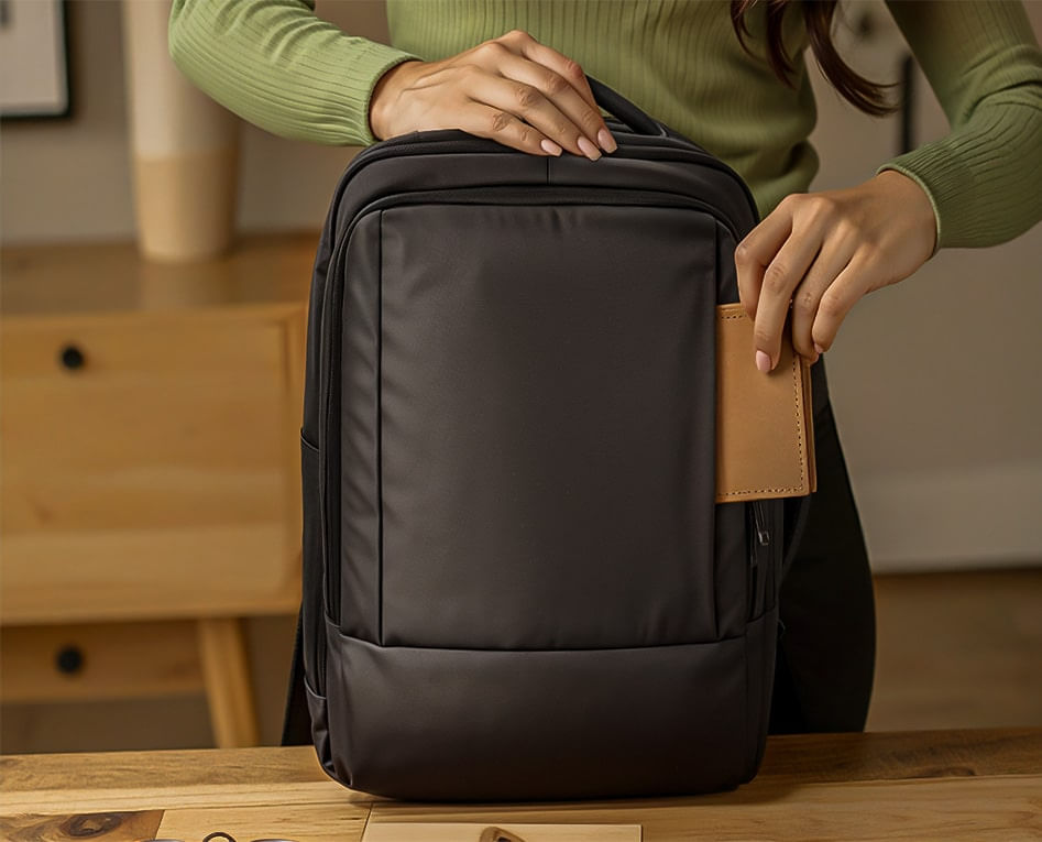 Organização do bolso frontal