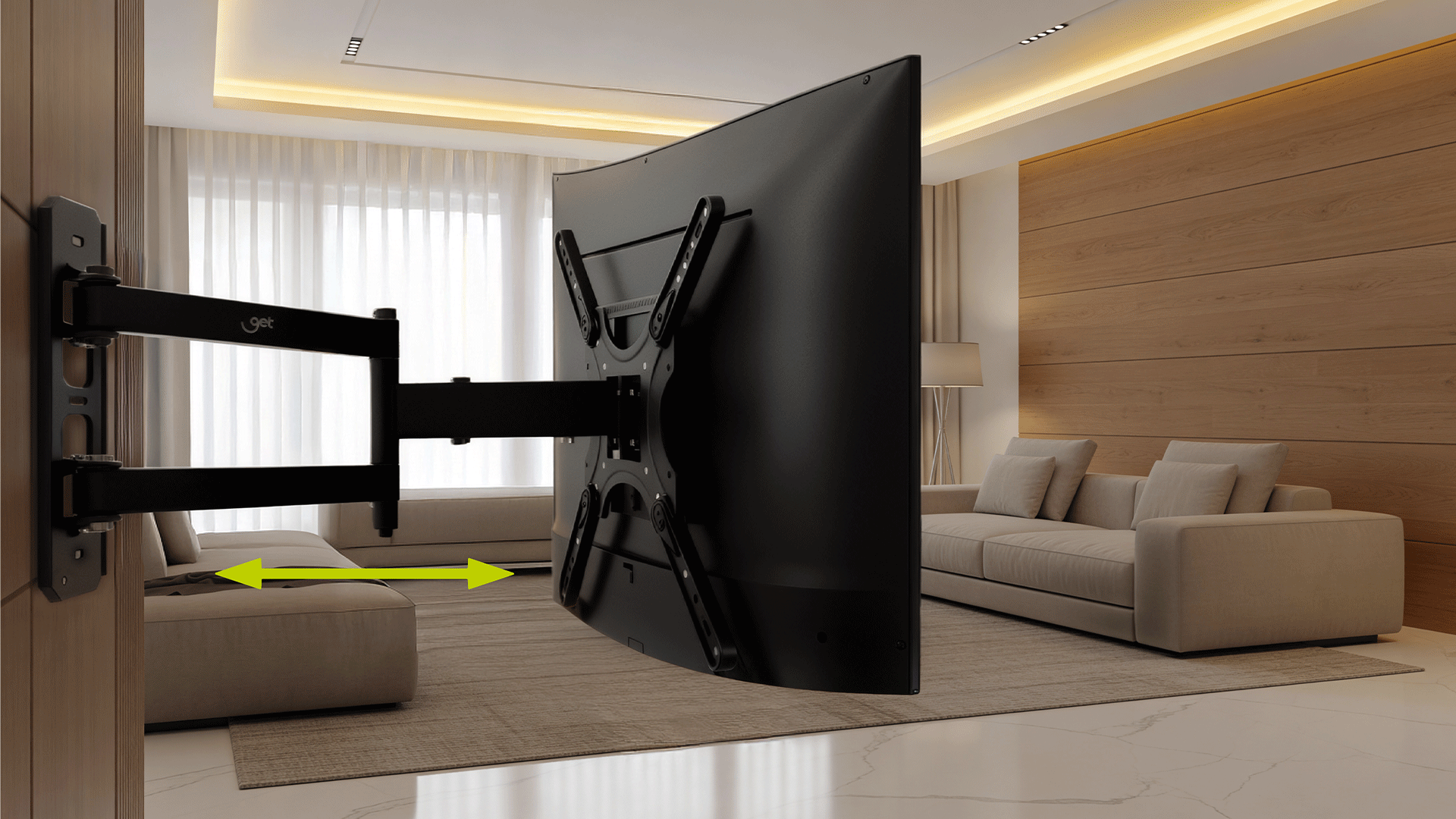 Projeção gigante em uma parede de um auditório.