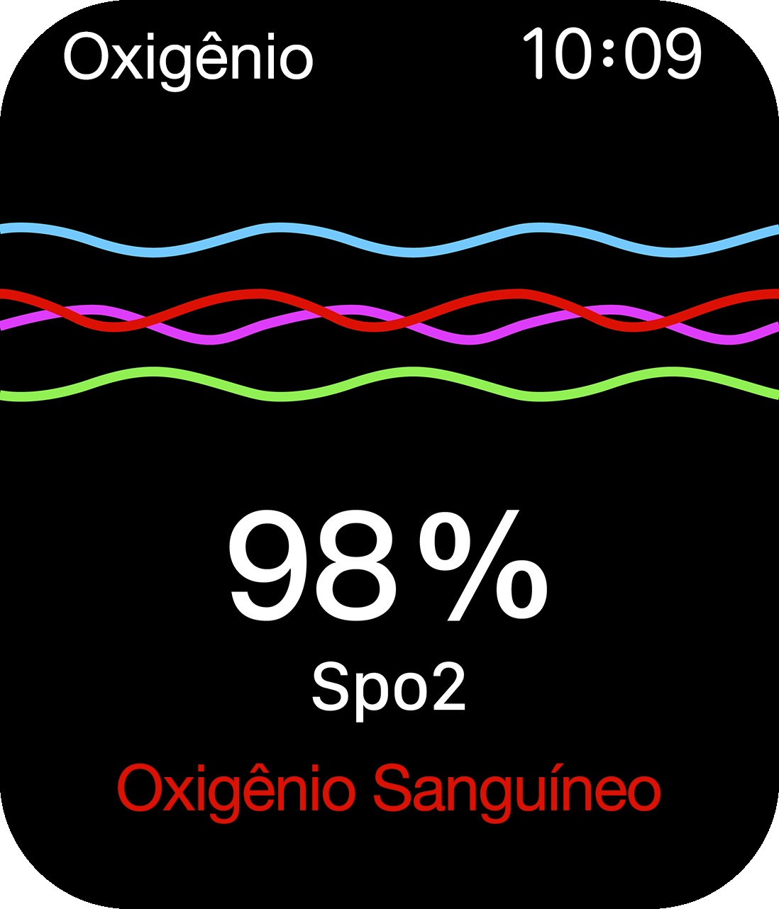 Ícone de monitoramento de oxigênio no sangue.
