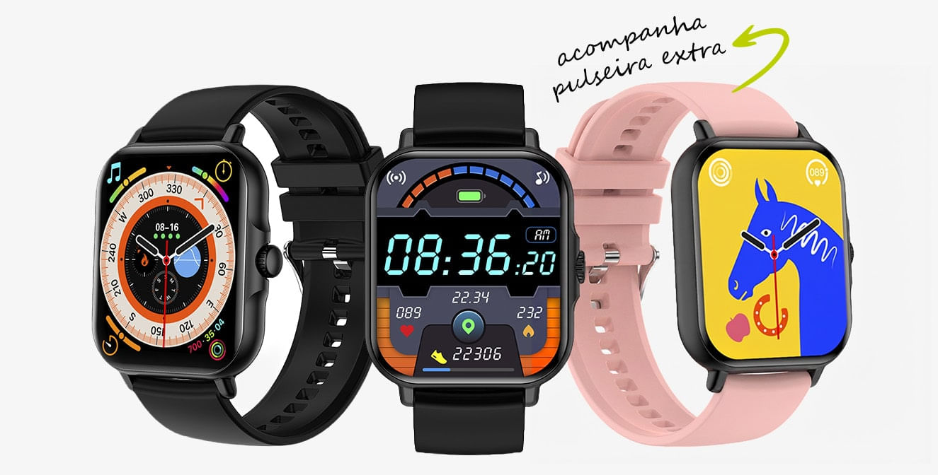 Coleção de diferentes mostradores de relógio.