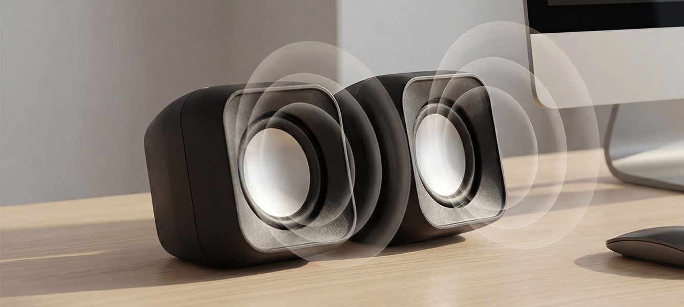 Caixa de som Music em uso