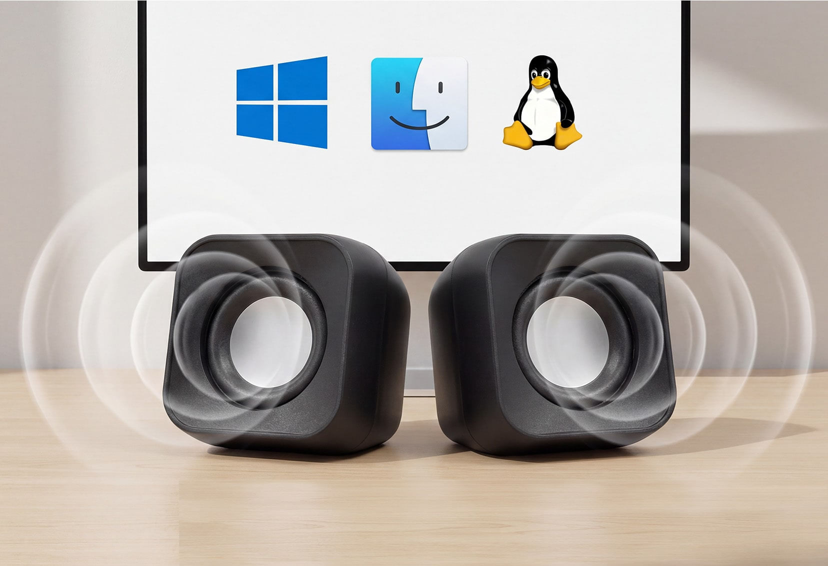 Caixa de som conectada ao notebook