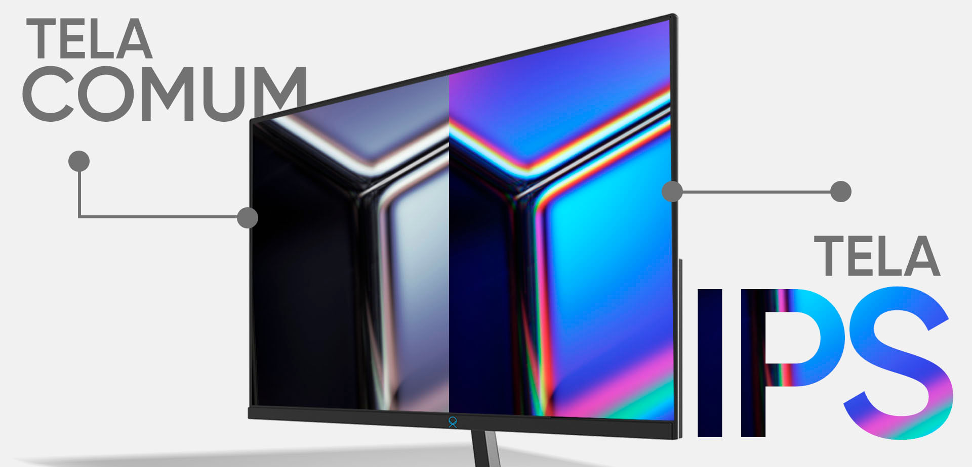 Ilustração dos benefícios das tecnologias de conforto visual do monitor.