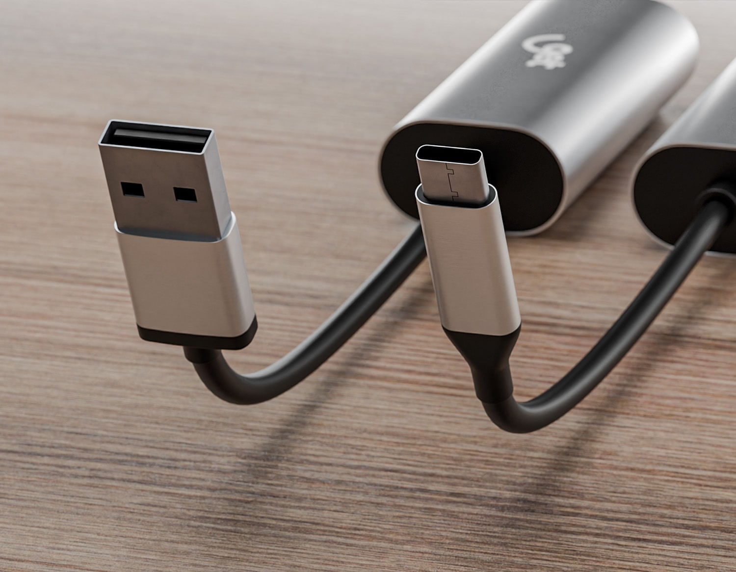 Adaptador conectado ao notebook