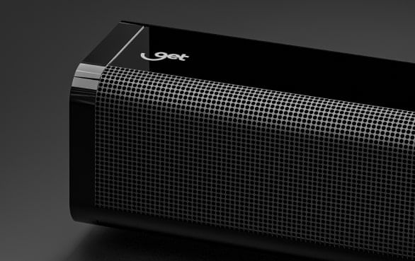 Frontal metálica de um soundbar
