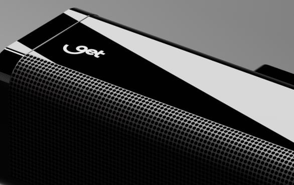 Acabamento em Black Piano de um soundbar