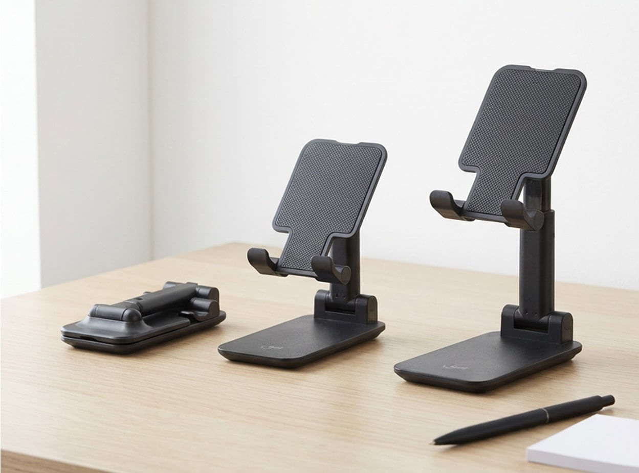 Suporte com celular acoplado