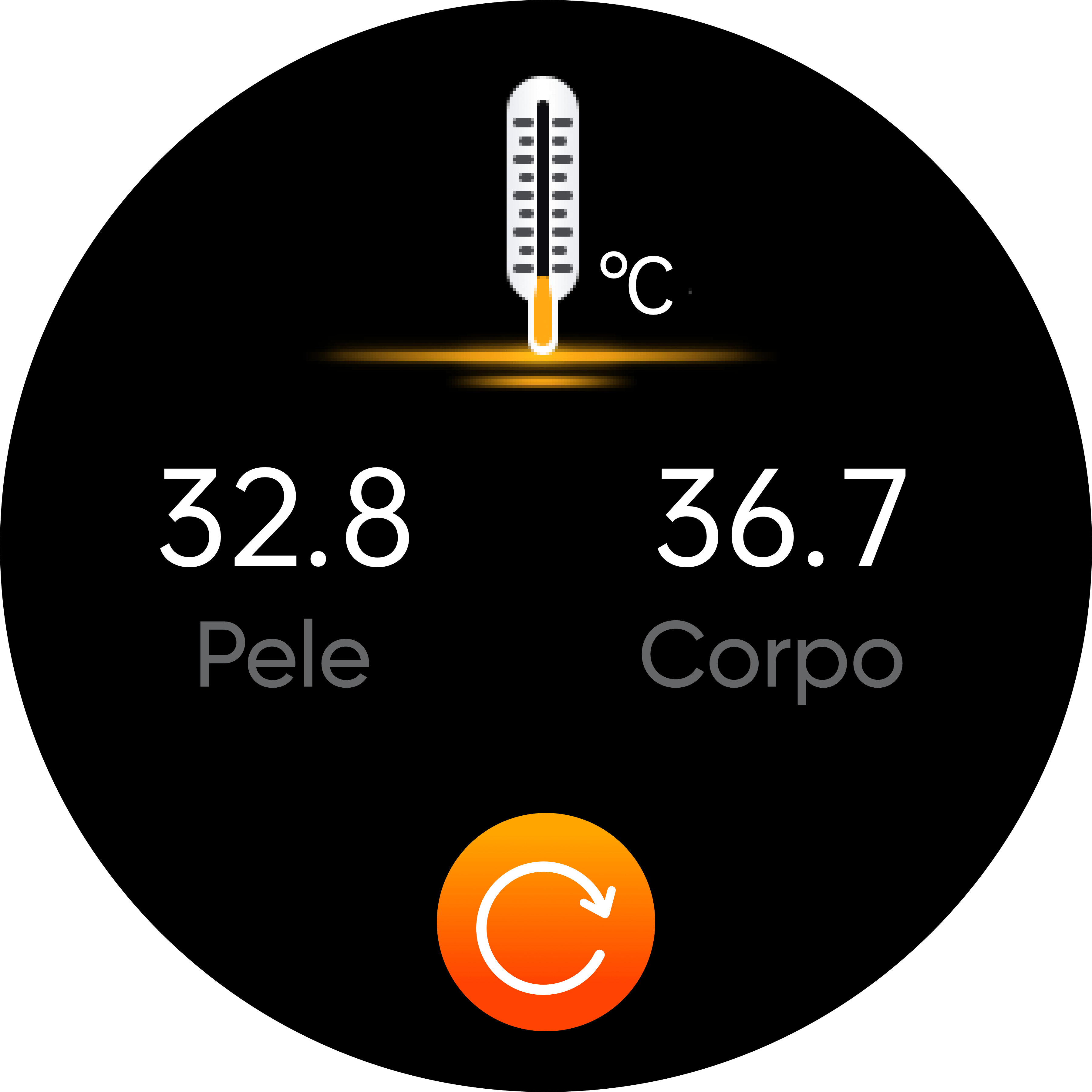 Ícone de monitoramento de temperatura corporal.
