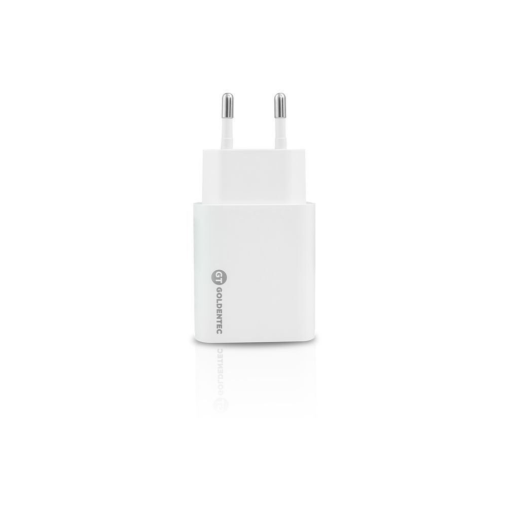 Carregador Fast Charge USB-C 18W + USB 3.0 18W Bivolt Branco - lojagoldentec