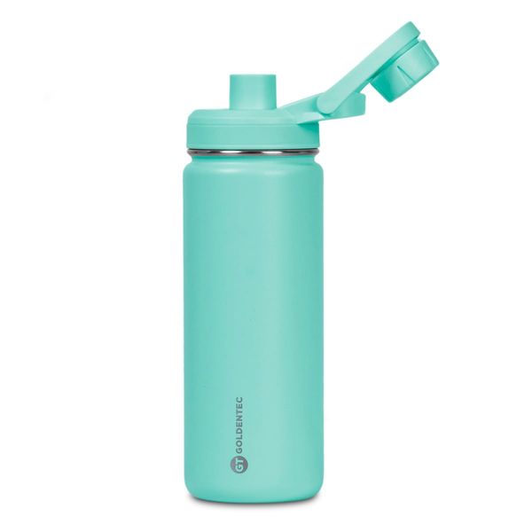 Garrafa-Termica-Inox-500-ml-para-bebidas-quentes-ou-frias-com-tampa-com-bico-e-base-emborrachada---Verde-Claro