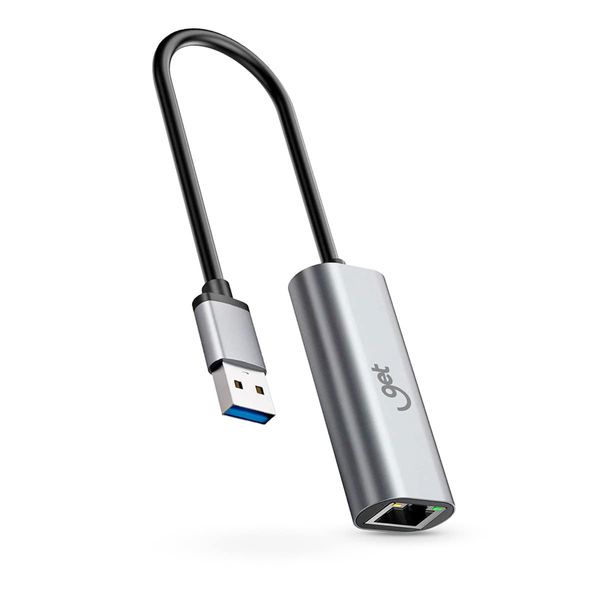 Cabo Adaptador USB 3.0 para RJ45 Get Giga Ethernet 10/100/1000Mbps 18,5cm