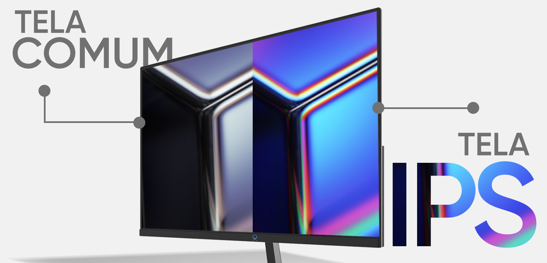 Ilustração dos benefícios das tecnologias de conforto visual do monitor.