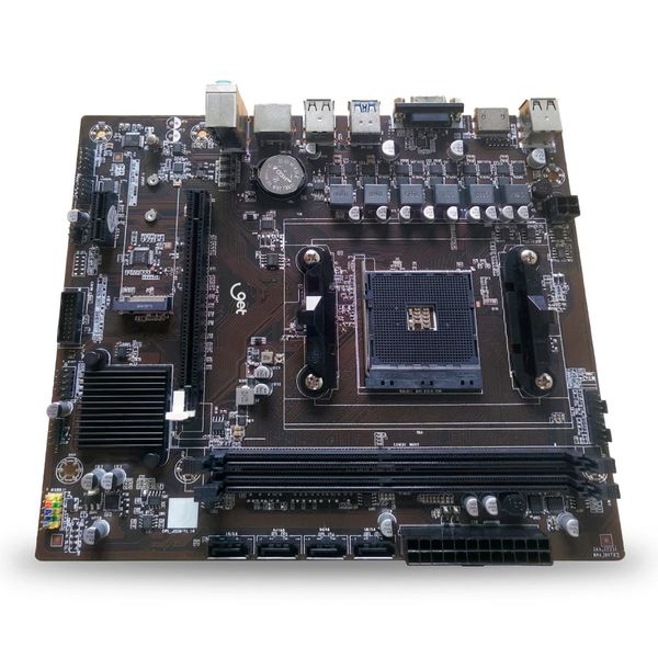Placa-Mãe Get A320 M2 AMD Ryzen DDR4 até 64GB, SATA III, NVMe, HDMI/VGA